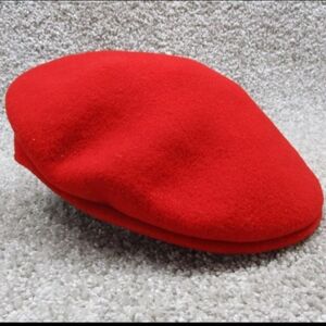 Kangol Dark Red Driving Cap Made in England 100% Pure Virgin Wool 21"